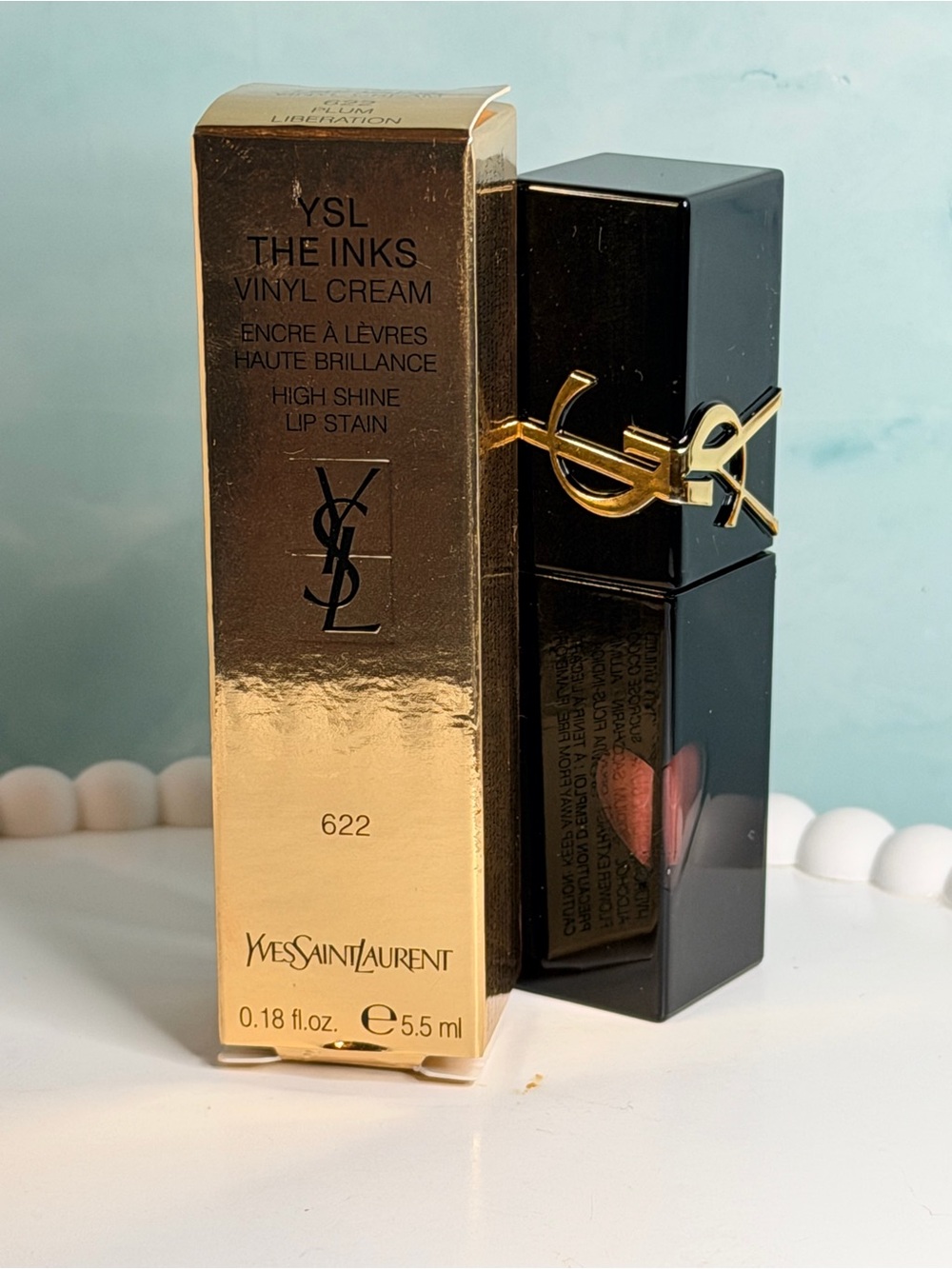 YSL The Inks Vinyl Cream 622 Plum Liberation High Shine Lip Stain 5.5ml NIB